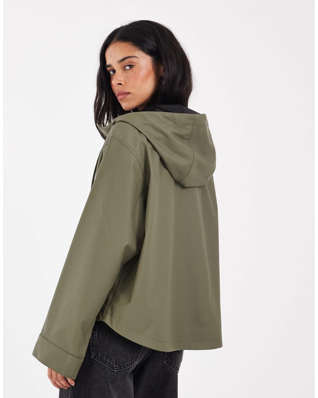 ONLY Green Hooded Rain Jacket