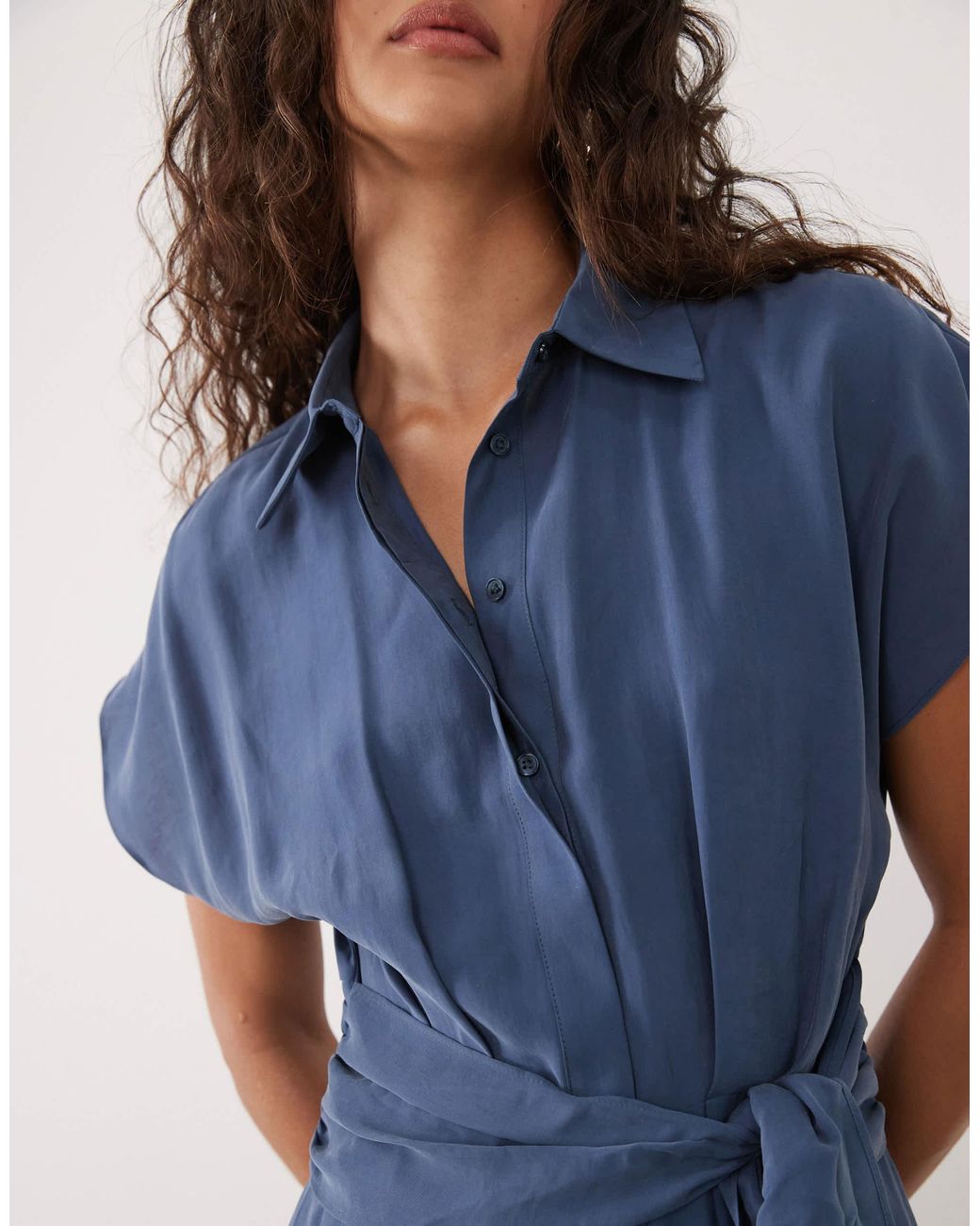 Mango Blue – midi-hemdkleid