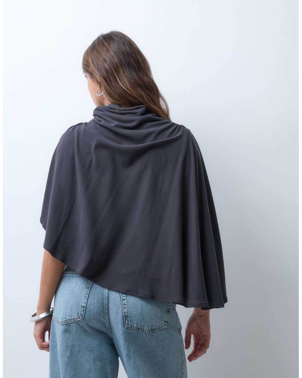 ASOS Blue Supersoft Drape Cape Top