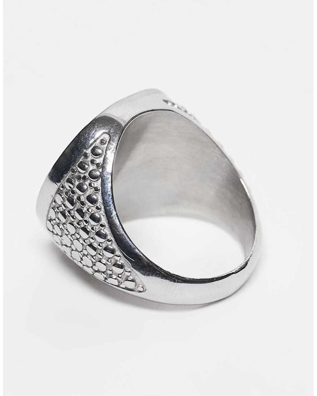 Reclaimed Vintage White Unisex Stainless Steel Waterproof Signet Ring