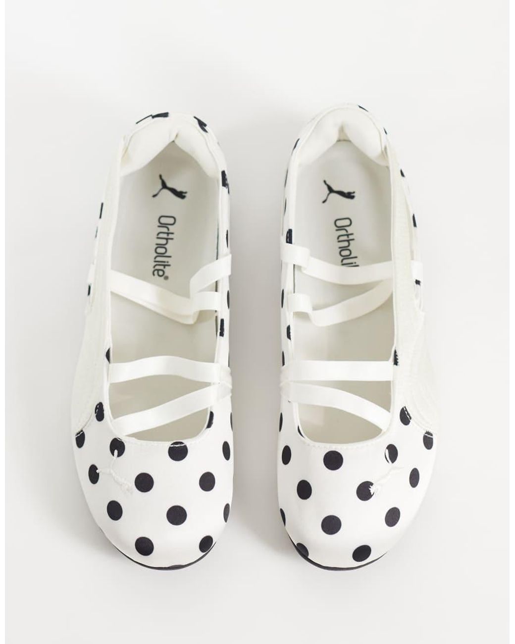 PUMA White Speedcat Polka Dot Ballet Flats