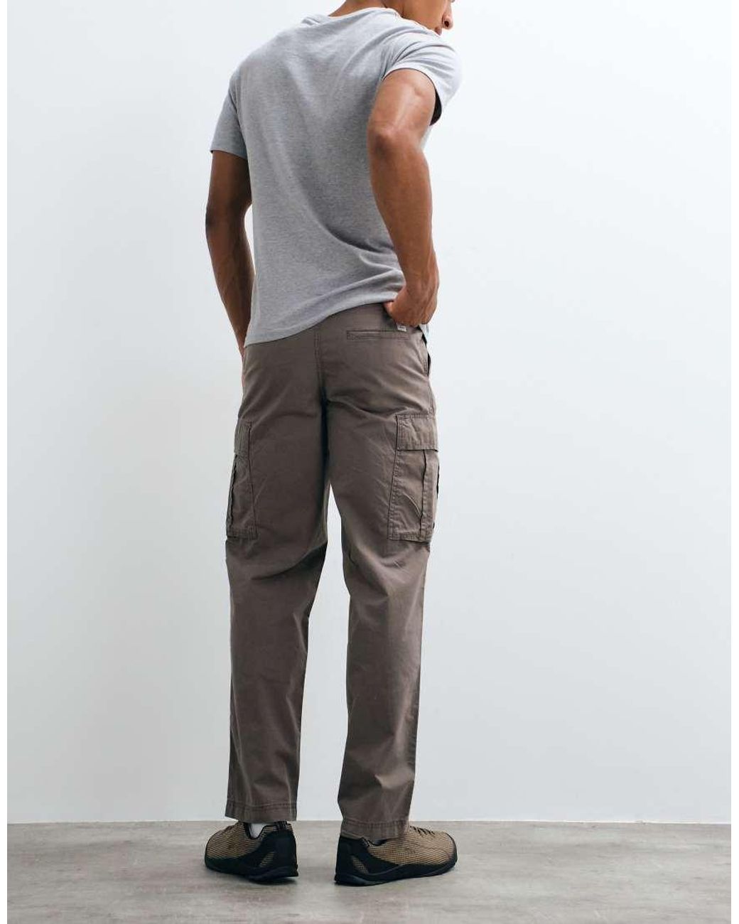 JJ Rebel Gray Straight Cargo Trousers for men