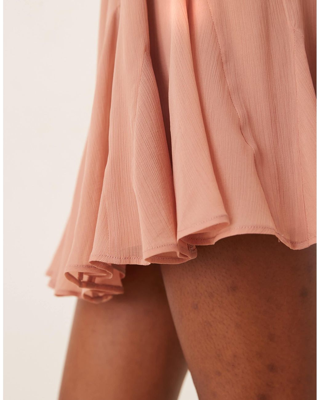 ASOS Natural Chiffon Godet Mini Skirt
