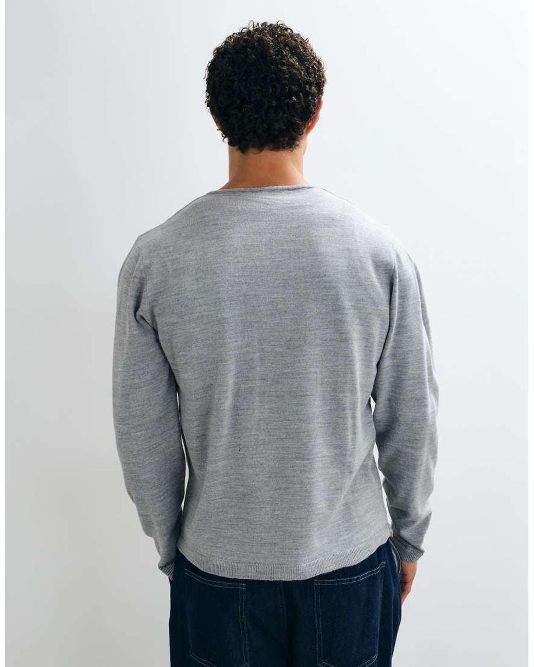 ASOS Gray Relaxed Knitted V Neck Jumper for men