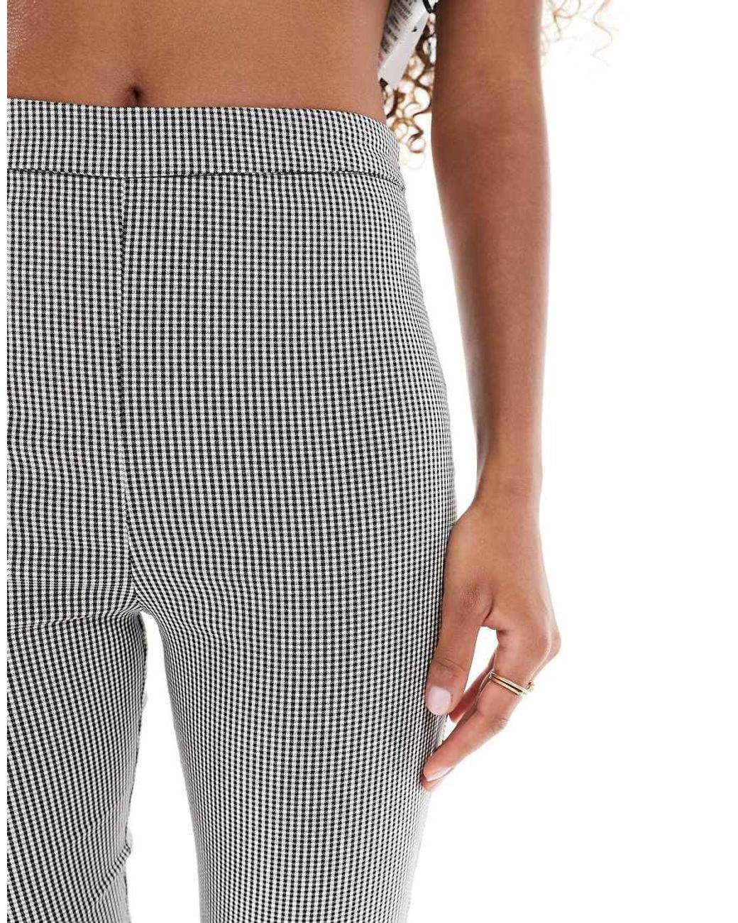 New Look Gray Co-ord Gingham Capri Trousers