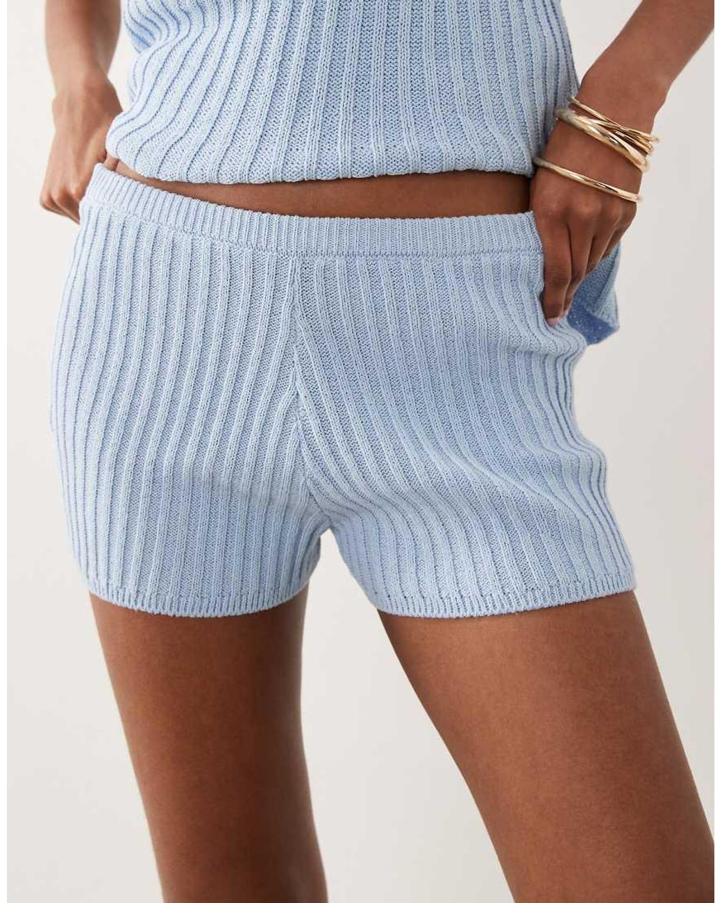 ASOS White Knitted Pleated Short Co-ord