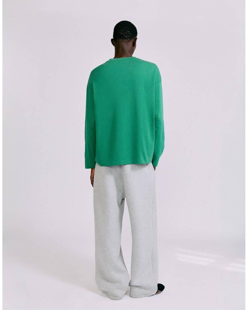 Pull&Bear Green Heavy Weight Relaxed Fit T-shirt for men