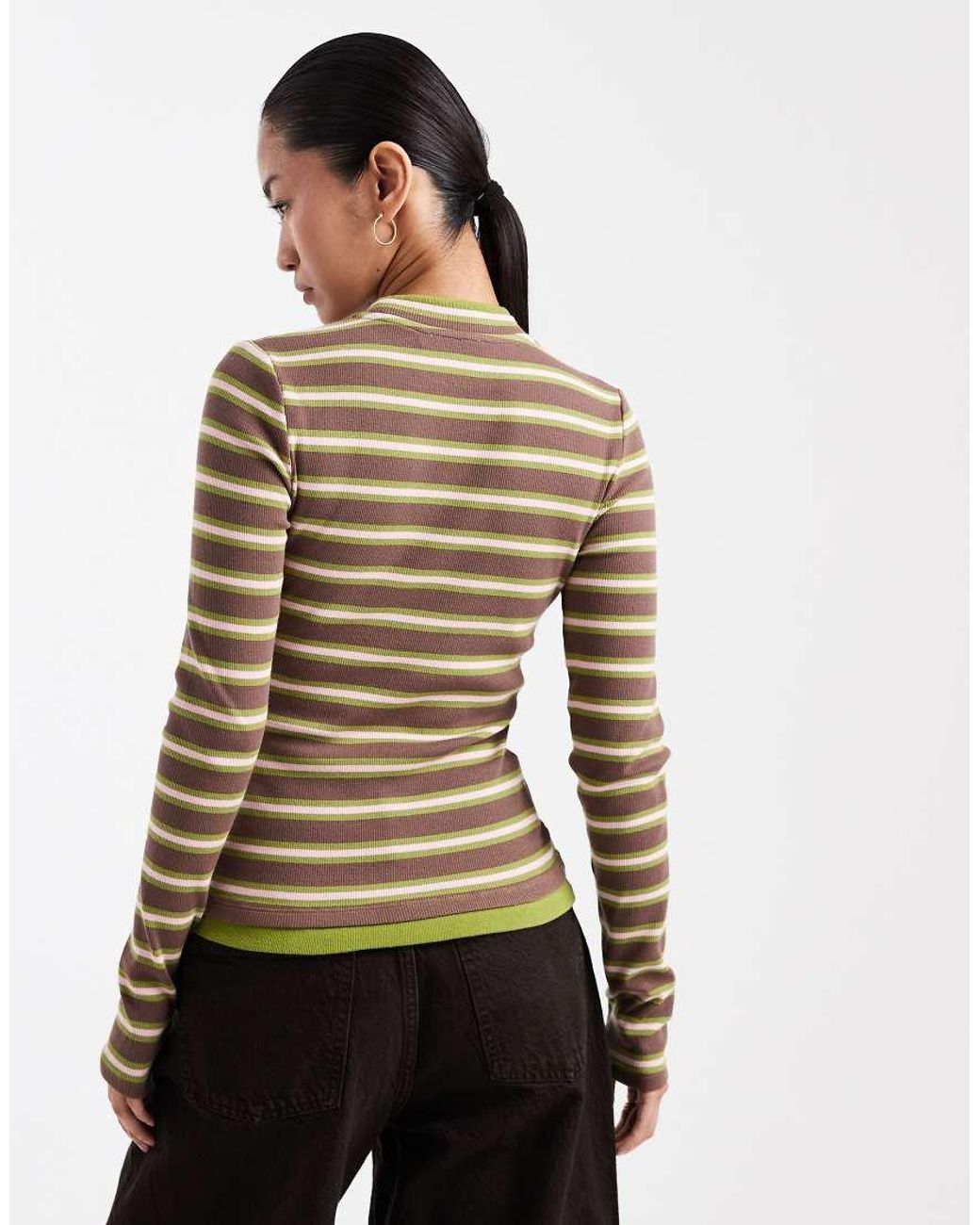 ASOS Multicolor Double Layer Long Sleeve Top