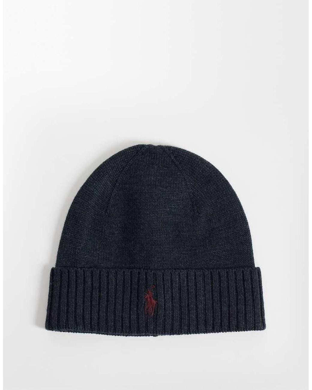 Polo Ralph Lauren Blue Icon Logo Merino Wool Knit Beanie for men