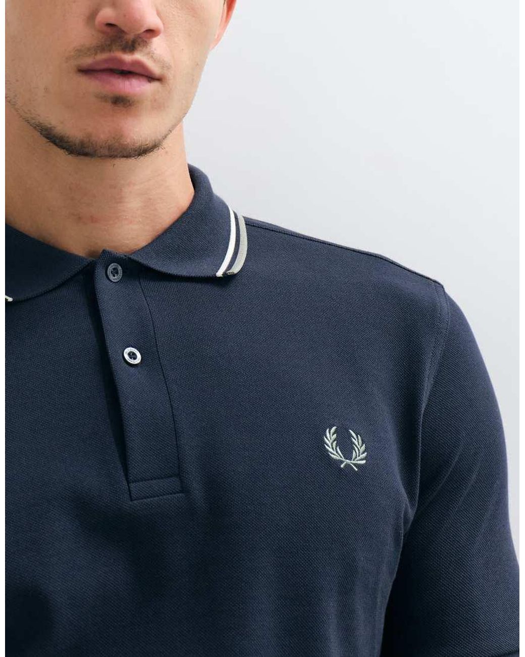 Fred Perry Blue Twin Tipped Polo Shirt for men