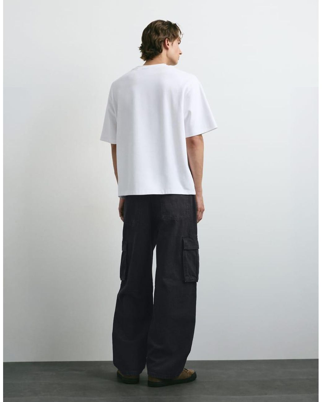 Pull&Bear Relaxed Cargo Jeans in het White voor heren