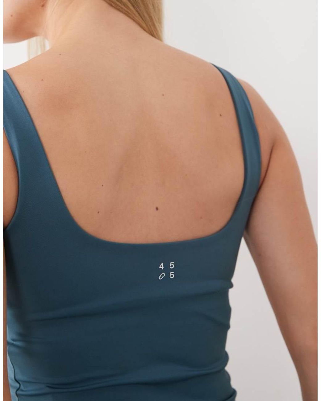 4505 Blue Active Square Neck Singlet With Inner Bra
