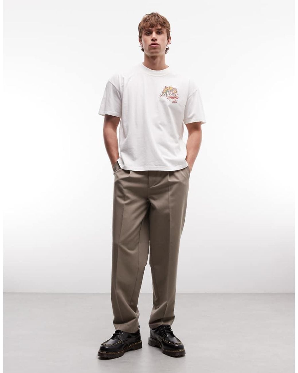 AllSaints White Roque Short Sleeve Graphic Logo T-shirt With Back Print for men