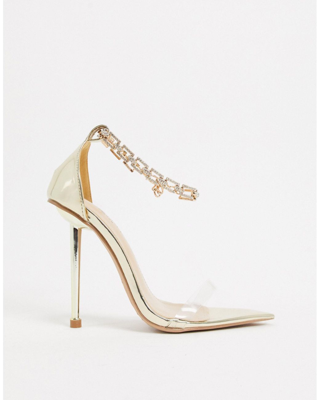SIMMI Shoes Simmi London Felicia Heeled Sandals With Diamante Anklet in ...
