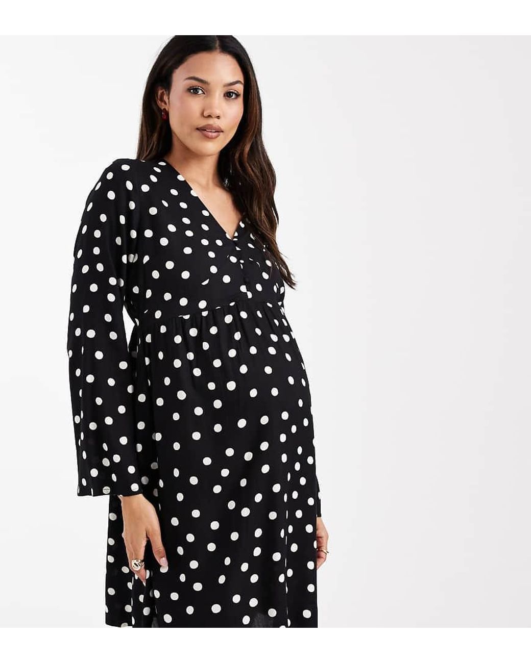 Mama.licious Black Mamalicious Maternity Button Front Nursing Friendly Mini Dress