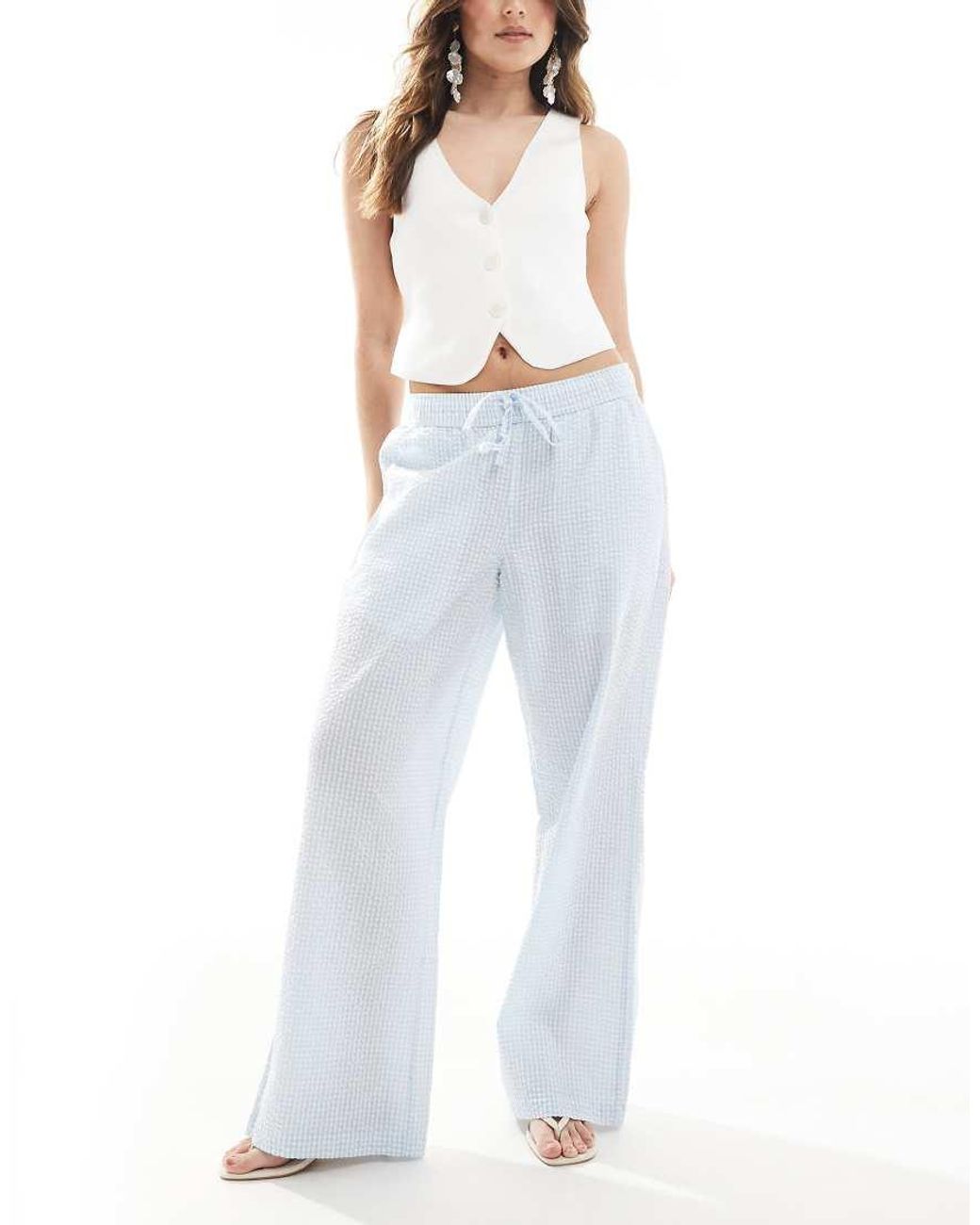 Hollister Blue Low Rise baggy Pull On Trousers