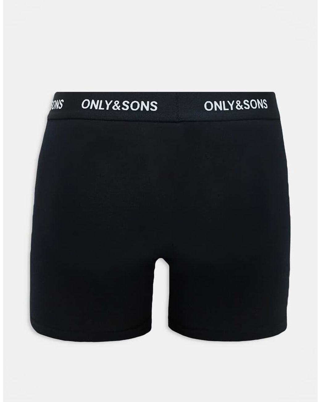 Pack De 5 Calzoncillos Liso De Only & Sons de hombre de color Black