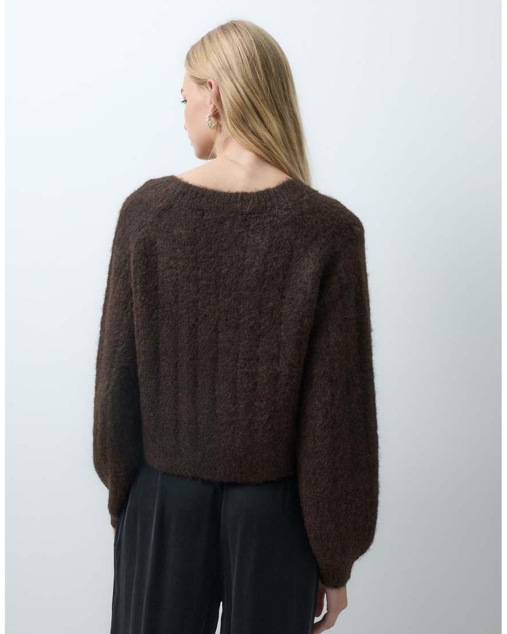 Vero Moda Gray V-neck Cardigan With Bow Detail Buttons