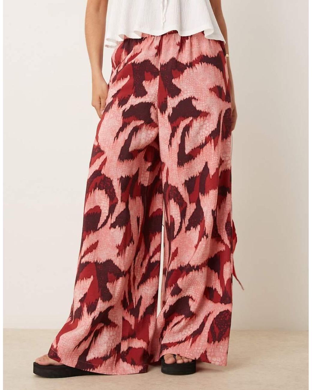 Jdy Red Wide Leg Trouser