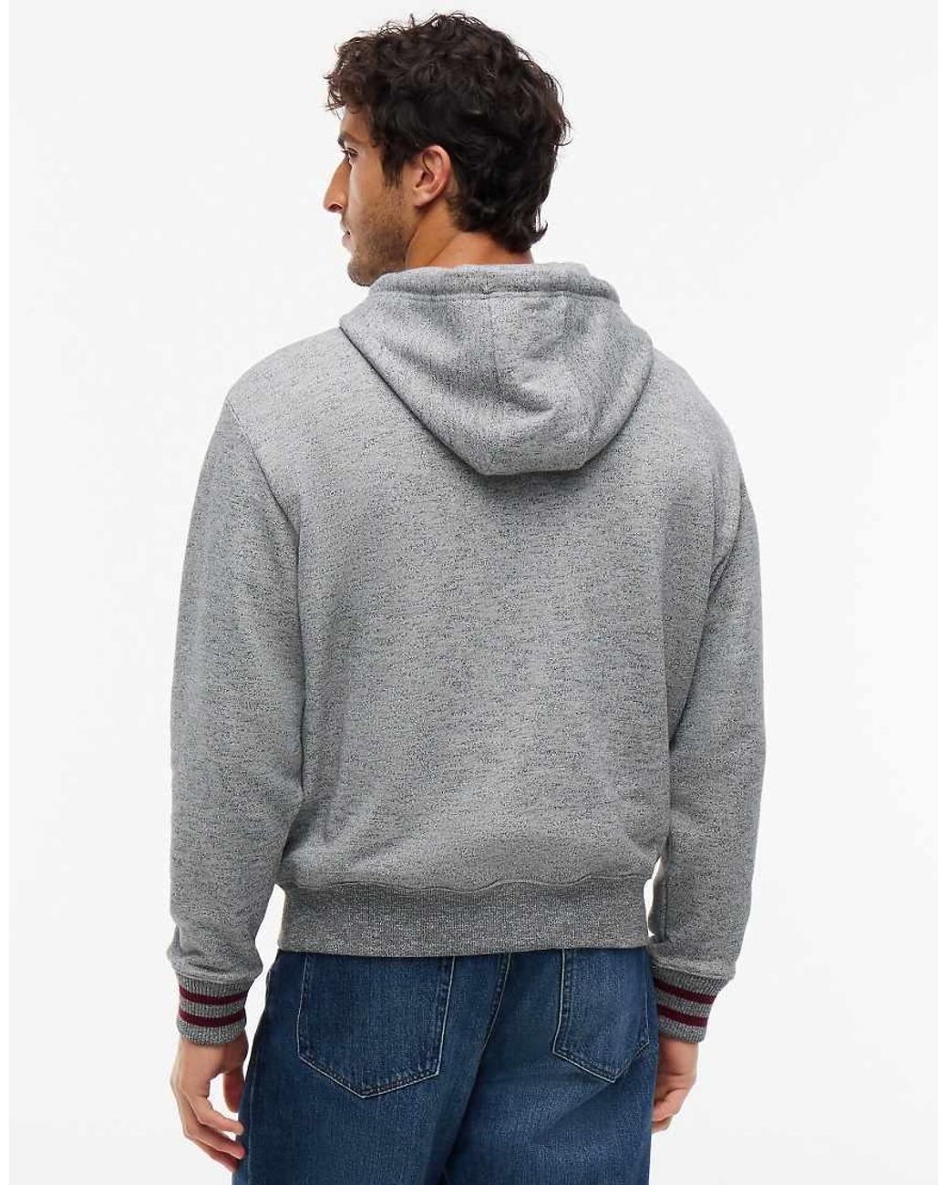 Tommy Hilfiger Gray Varsity Logo Embroidery Relaxed Hoody for men