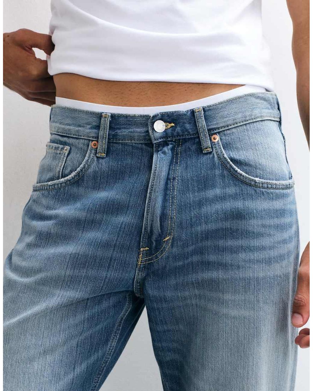 Weekday Blue Mercury Relaxed Fit Bootcut Flare Jeans for men