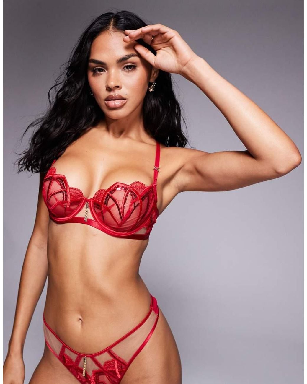 Ann Summers Red Desiring Decadence Non Padded Balcony Bra