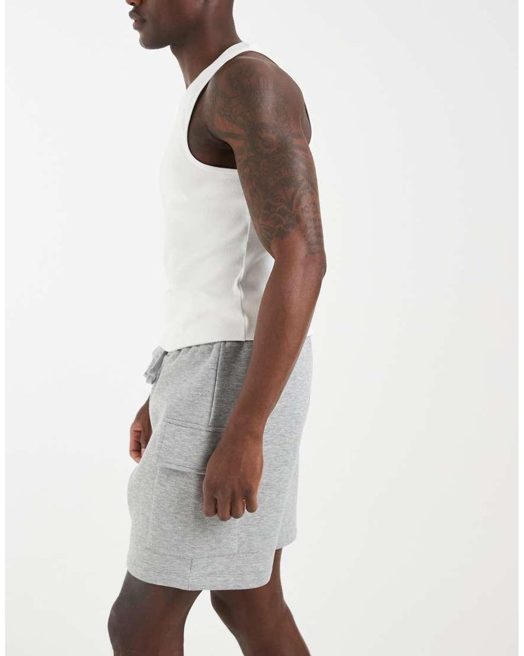 ASOS Gray Cargo Jersey Shorts for men