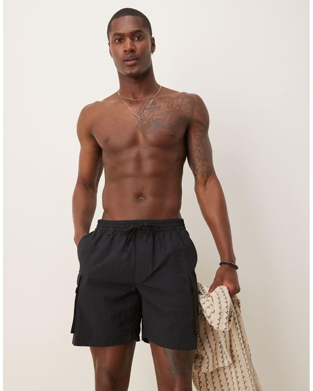 mens black nike swim trunks