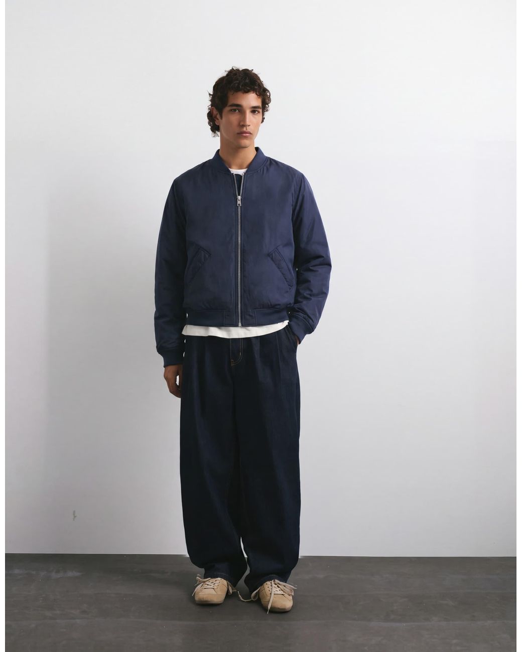 Pull&Bear Gesteppte bomberjacke in Blue für Herren
