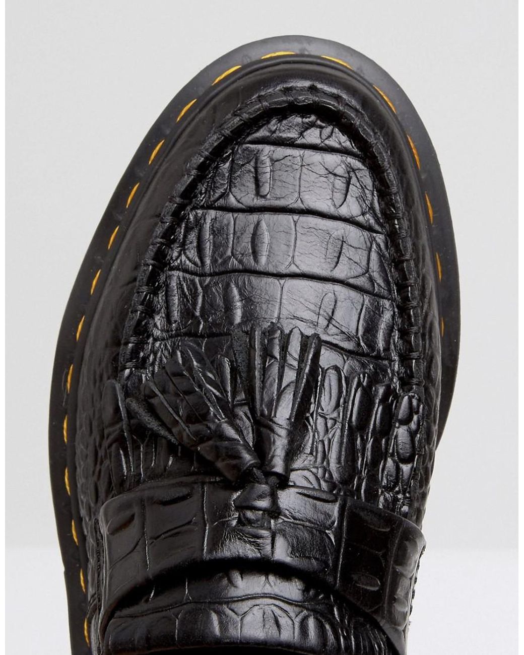 Dr. Martens Adrian Croc Tassle Loafers in Black | Lyst