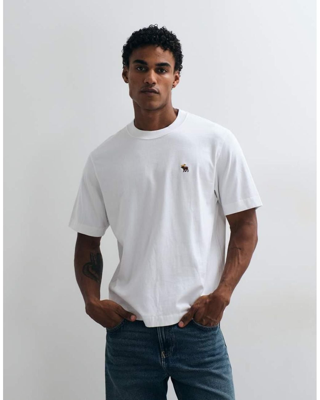 Abercrombie & Fitch Blue Premium Heavyweight 3 Pack T-shirt for men