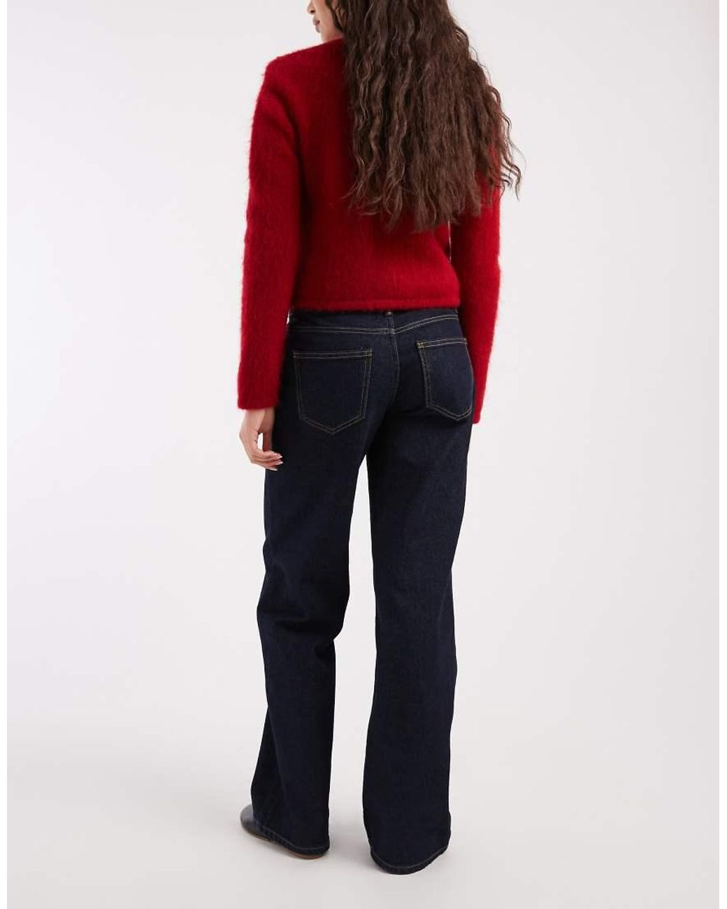 ONLY Red Juicy Low Waist Wide Leg Jeans