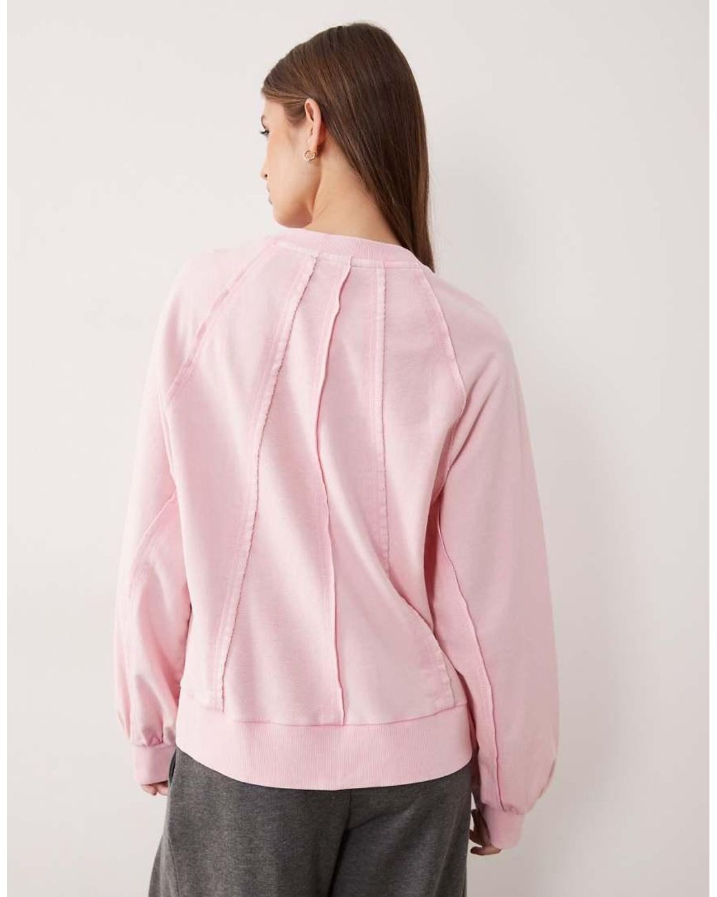 ASOS Pink Seamed Sweatshirt With Panel Detail