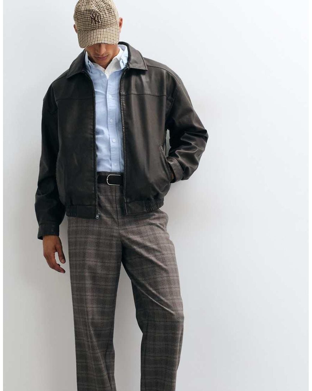 ASOS Brown Tailored Wide Leg Trouser for men