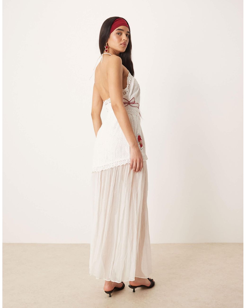 For Love & Lemons Mi Amore Embroidered Maxi Dress in Natural | Lyst
