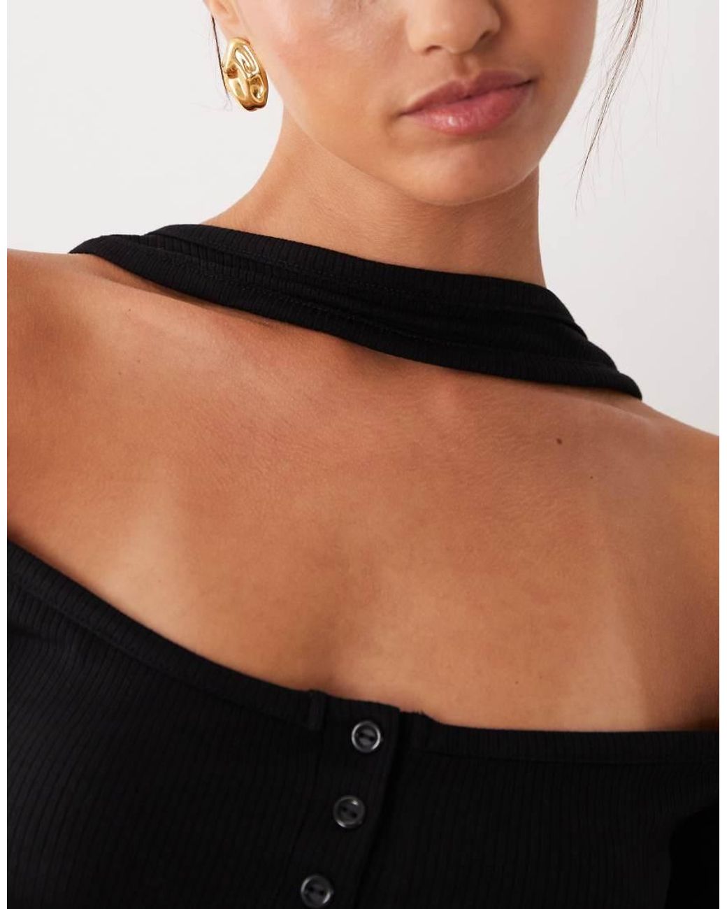 ASOS Blue Bandeau Top With Scarf Detail Top