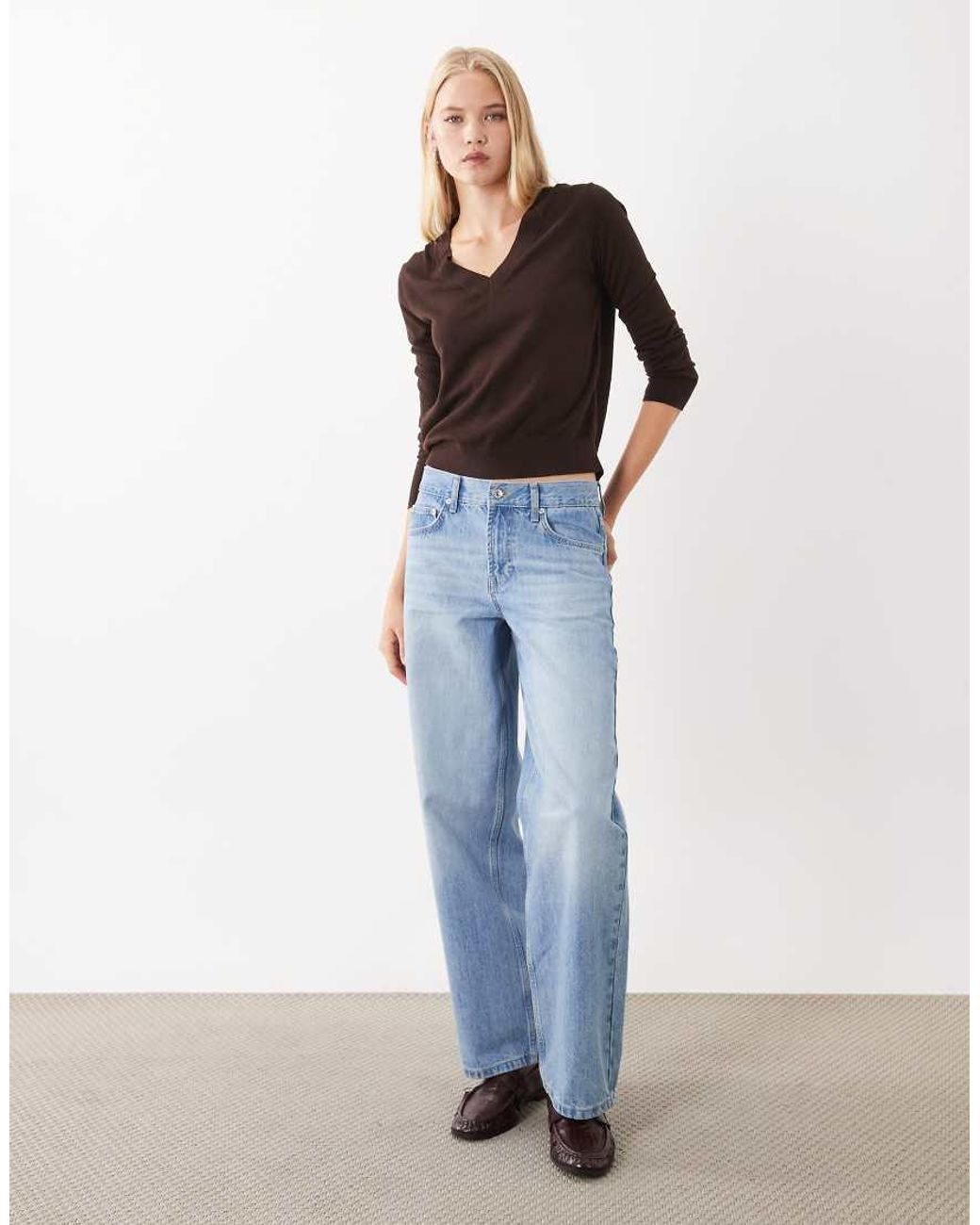 Mango Black V Neck Jumper