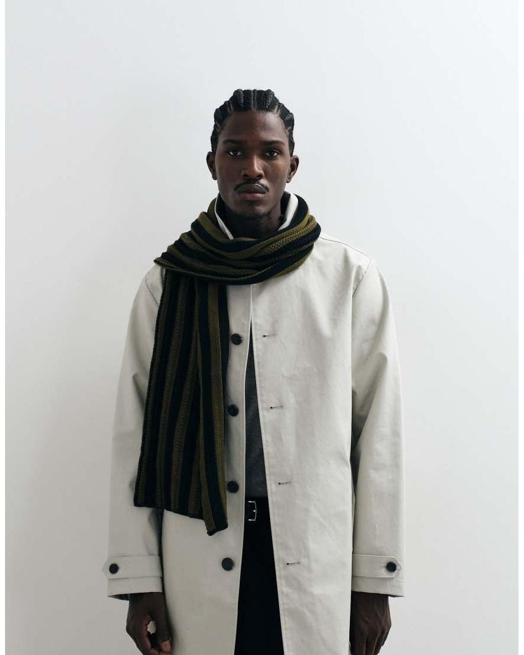 Sciarpa All'Uncinetto A Righe di ASOS in White da Uomo