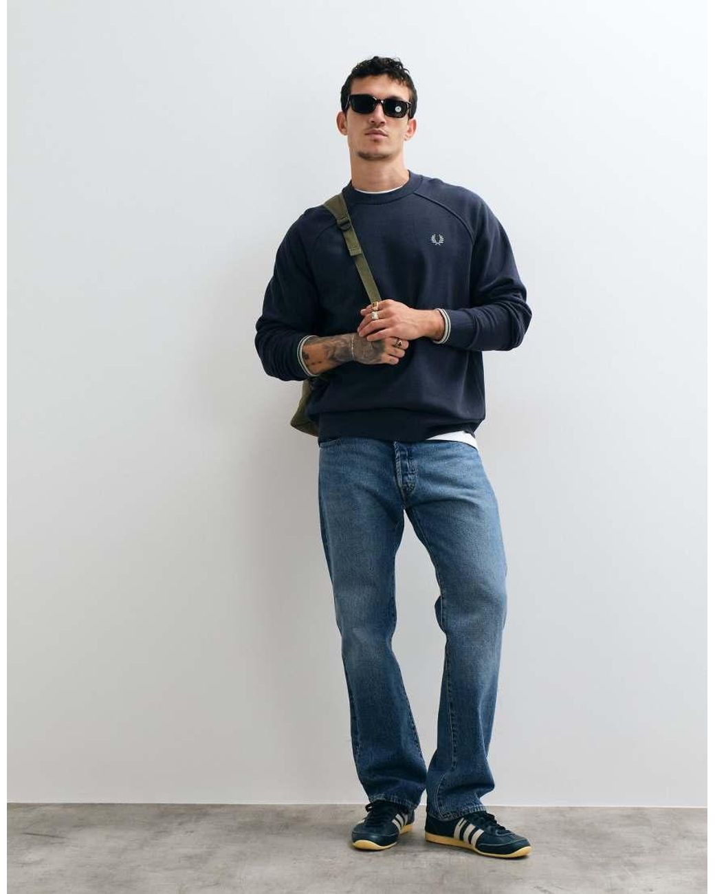 Fred Perry Blue Tipped Crewneck Sweatshirt for men