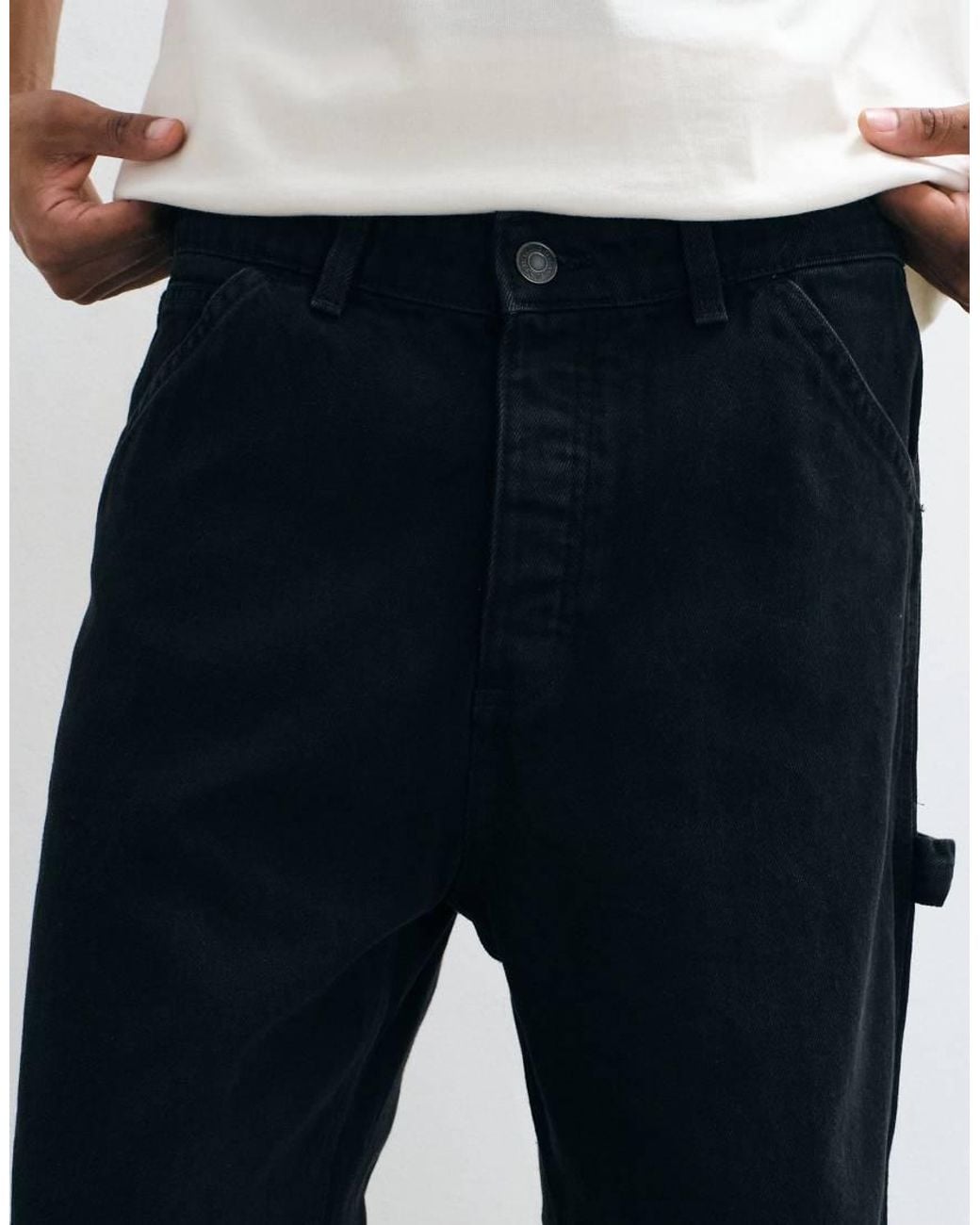 Jack & Jones White Alex baggy Carpenter Jeans for men