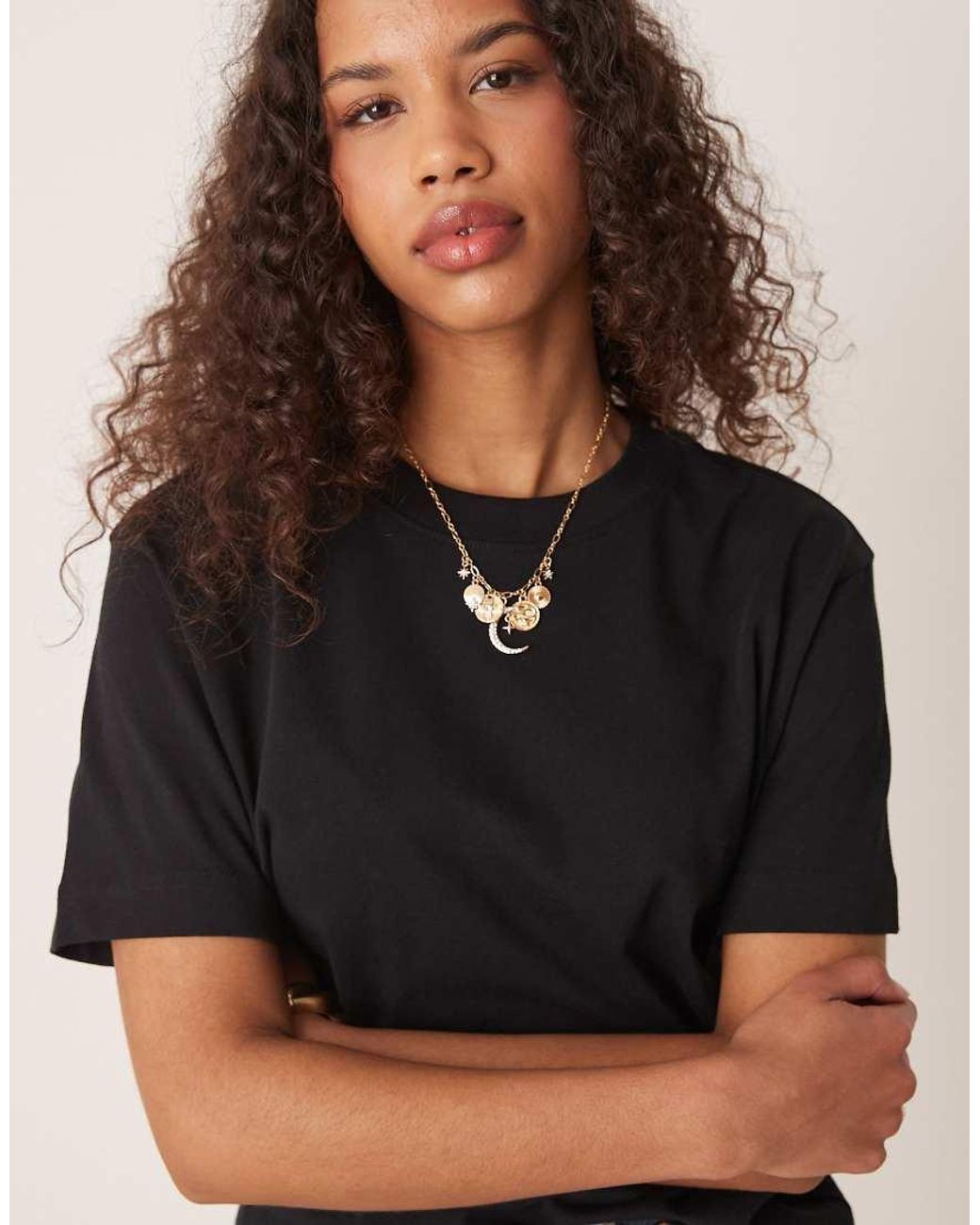 Gina Tricot Black Short Sleeve Boxy T-shirt