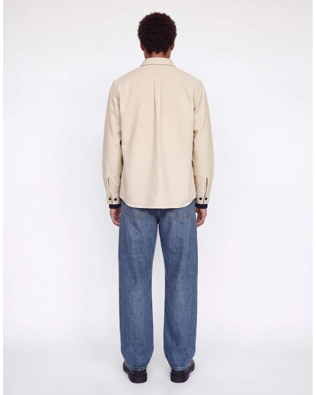 Jack & Jones Blue Bluivy Relaxed Fit Spread Collar Long Sleeve Shirt for men