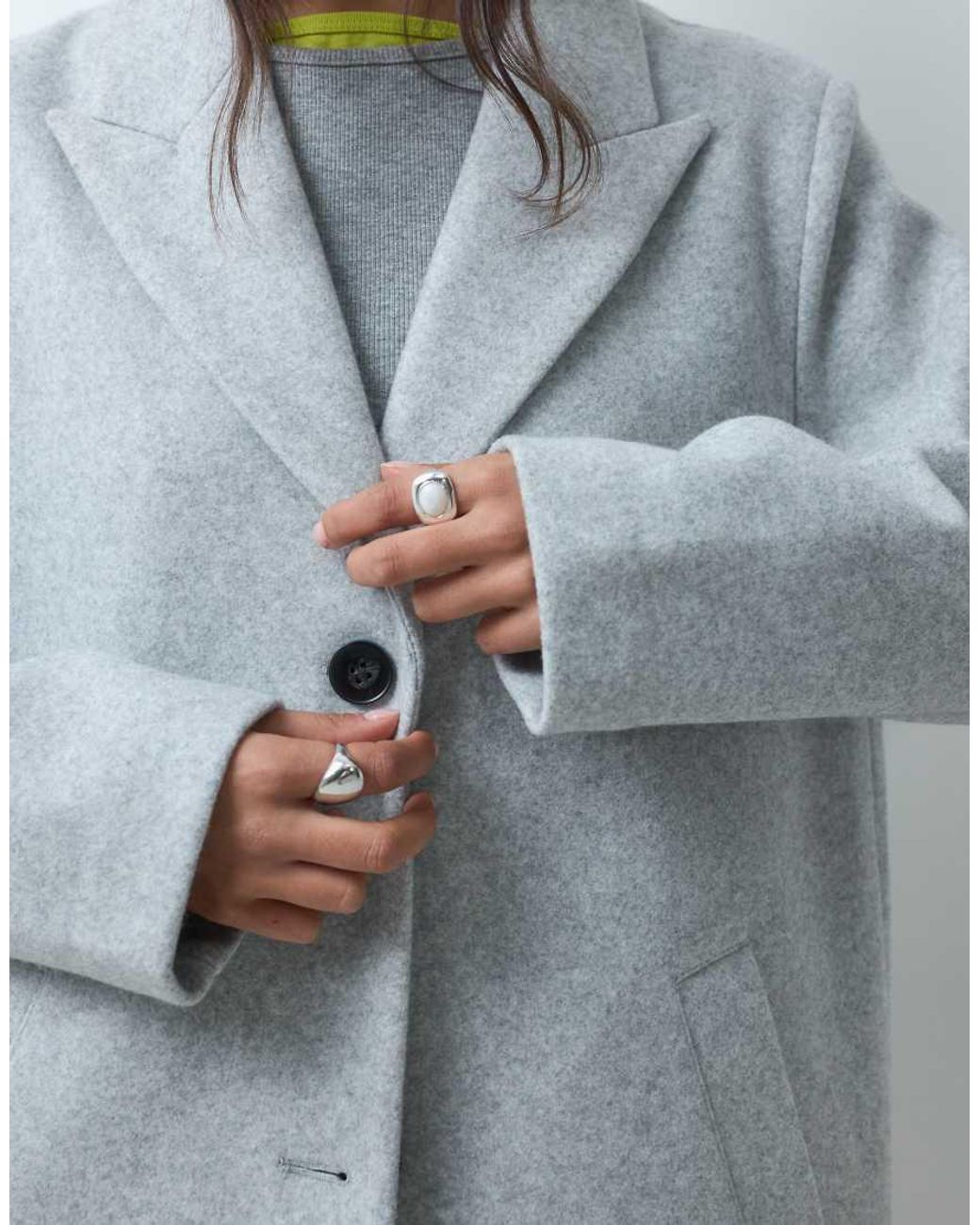 ASOS Gray Single Breasted Chuck On Overcoat Light