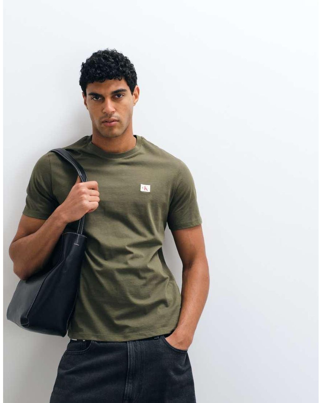 Calvin Klein Green Classic Woven Label T-shirt for men