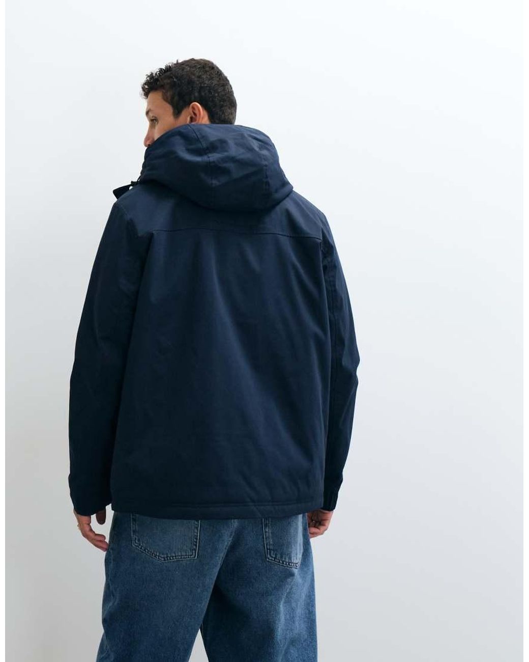 Jack & Jones Blue Hooded Parka Jacket for men