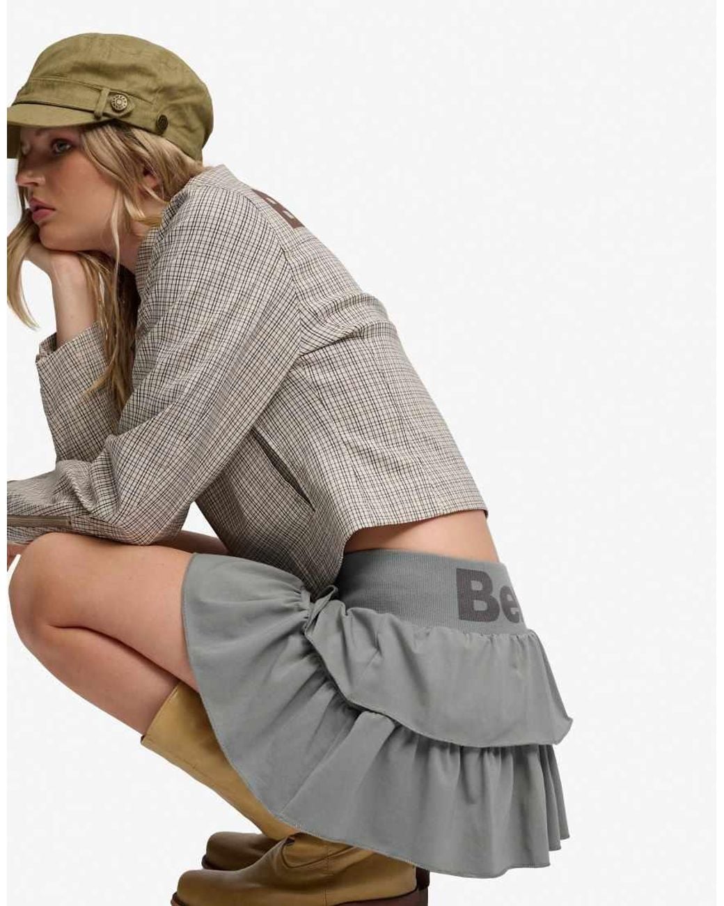 Bench x Superdry & Co Natural Low Rise Tiered Skirt
