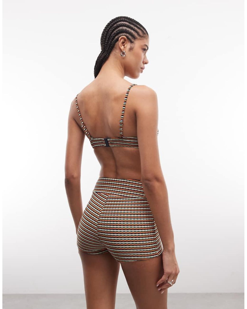 ASOS Orange Dori Cape Cod Underwired Balcony Bikini Top With Ruched Cup