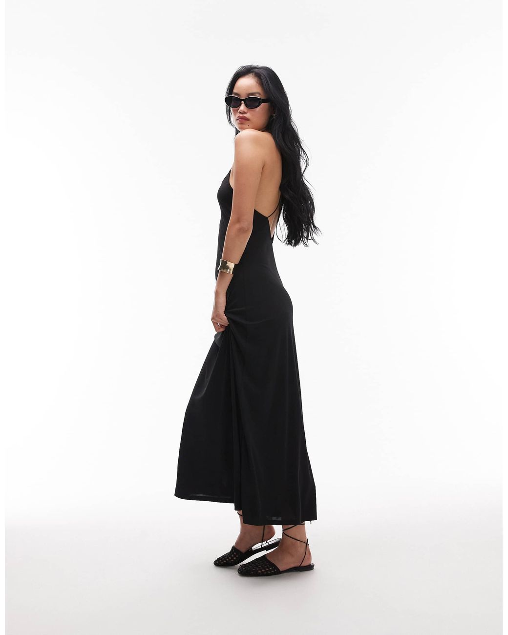 chinese dress ladies Tank Top Maxi Dress w/Side Slits Charcoal main image 0