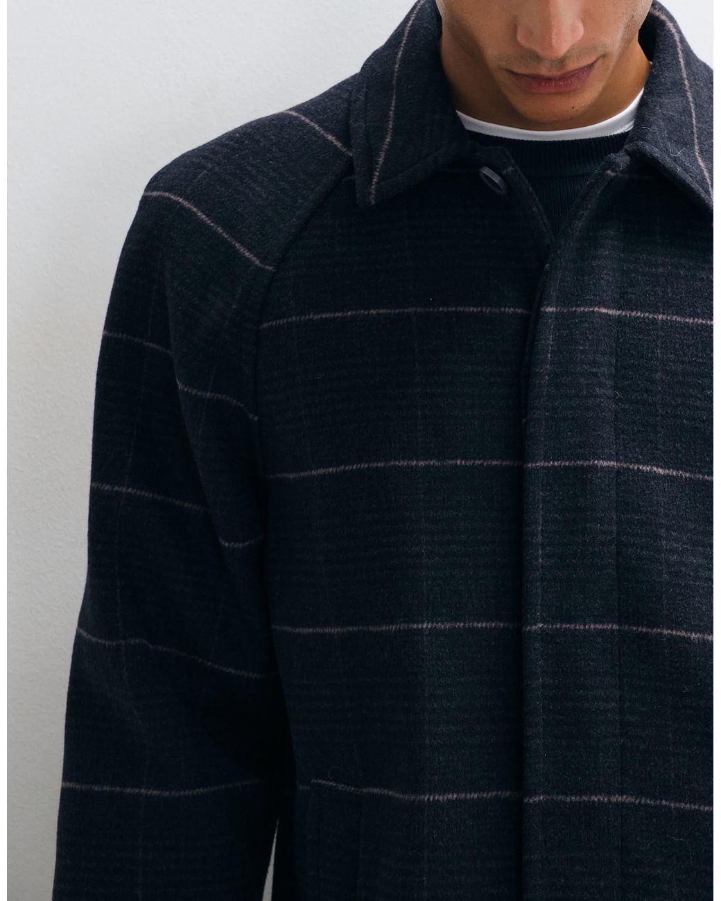ASOS Blue Wool Look Coat for men