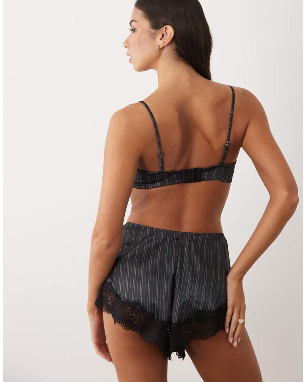 ASOS Blue Madeline French Knicker With Lace Trim